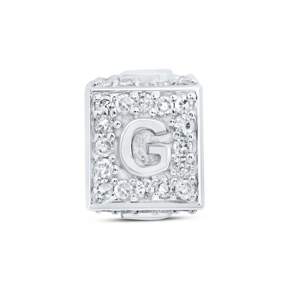10K White Or Rose Gold Natural Diamond Fashion Initial Bracelet Box