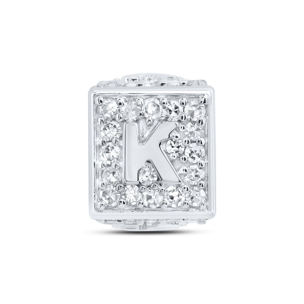 10K White Or Rose Gold Natural Diamond Fashion Initial Bracelet Box
