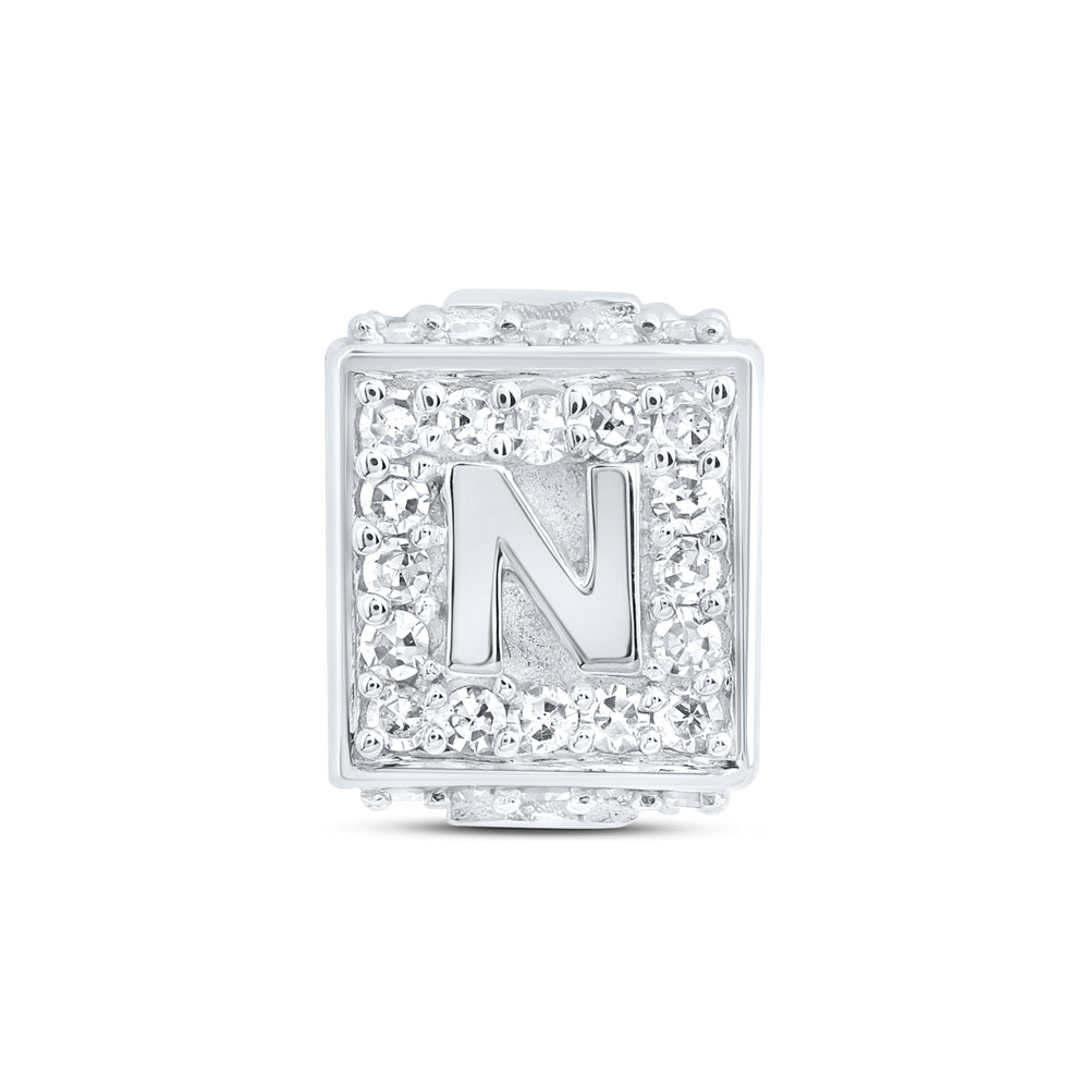 10K White Or Rose Gold Natural Diamond Fashion Initial Bracelet Box