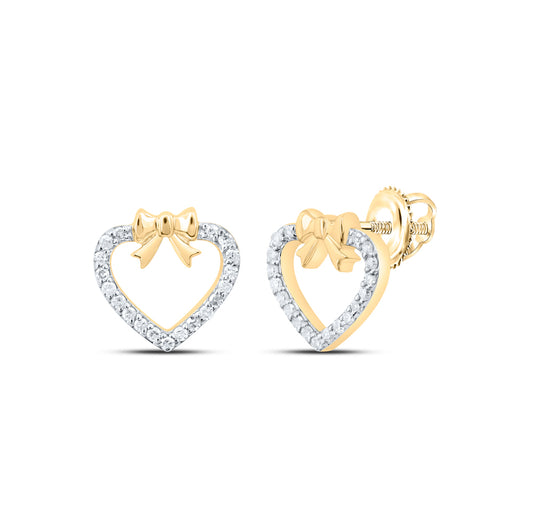 10kt Yellow Or White Or Rose Gold Diamond Heart Earring