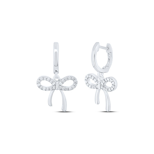 Sterling Silver 1/5 Cttw Diamond Dangling Earring