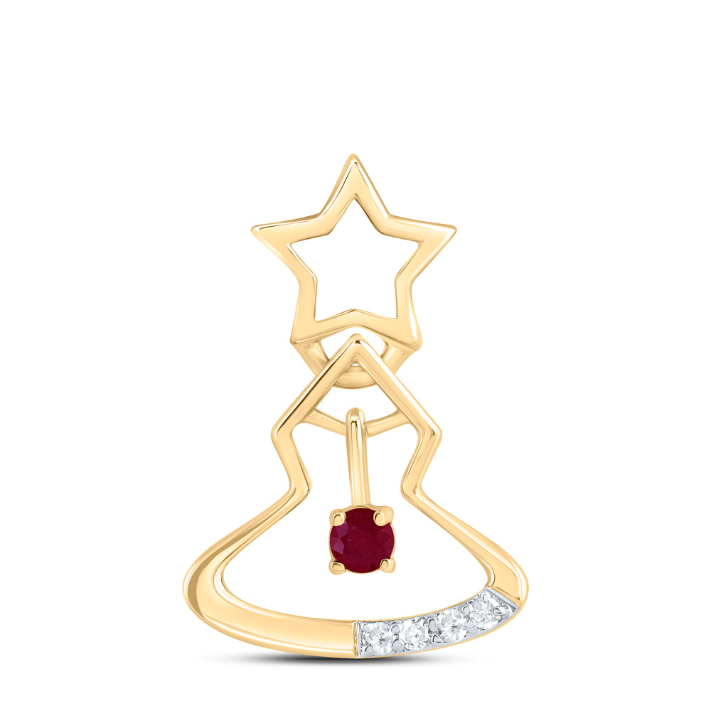 10kt Yellow Or White Or Rose Gold Diamond 1.9mm Round Natural Gem Pendant