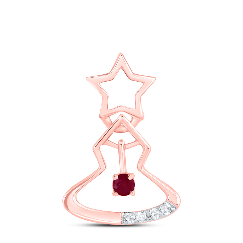 10kt Yellow Or White Or Rose Gold Diamond 1.9mm Round Natural Gem Pendant