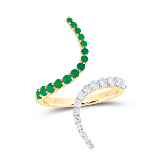 14kt Yellow Gold Diamond Round Natural Gem Wedding Engagement Anniversary Ring