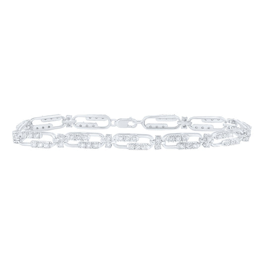 Sterling Silver 3/8 Cttw Diamond Bracelet, Length: 7 Inch