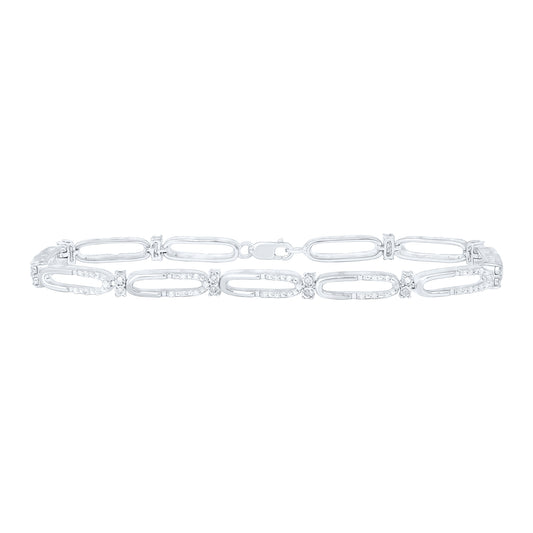 Sterling Silver 3/8 Cttw Diamond Bracelet, Length: 7 Inch