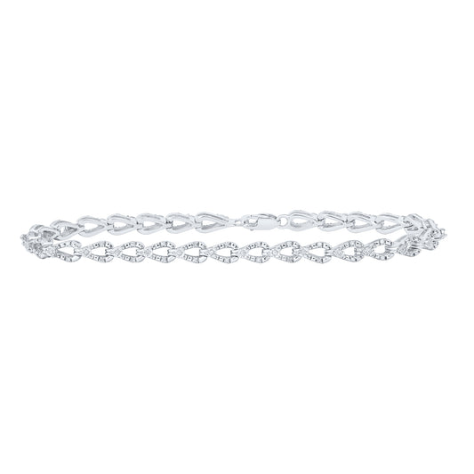 Sterling Silver 3/8 Cttw Diamond Bracelet, Length: 7 Inch
