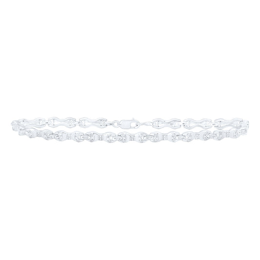 Sterling Silver 1/3 Cttw Diamond Bracelet, Length: 7 Inch