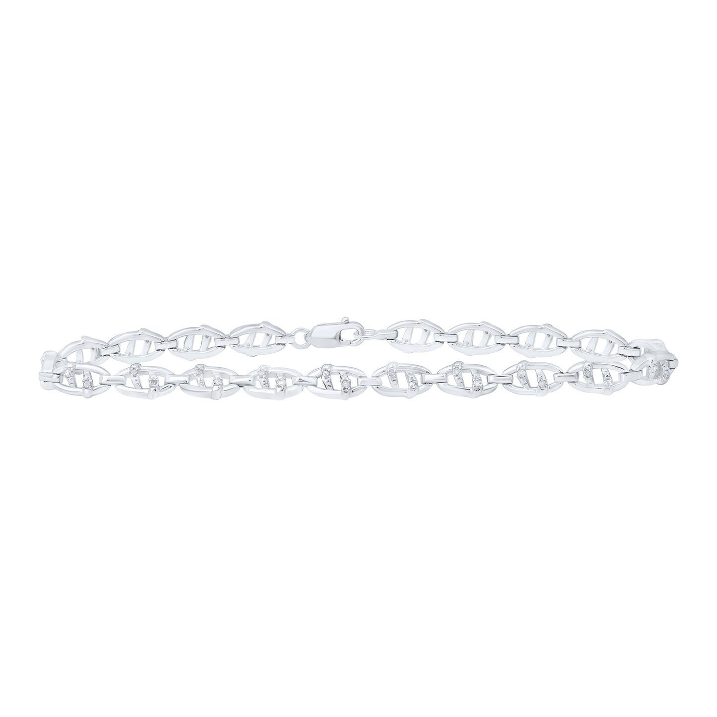 Sterling Silver 1/4 Cttw Diamond Bracelet, Length: 7 Inch