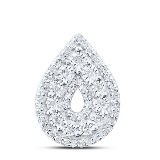 Sterling Silver 1/5 Cttw Diamond Pear Pendant