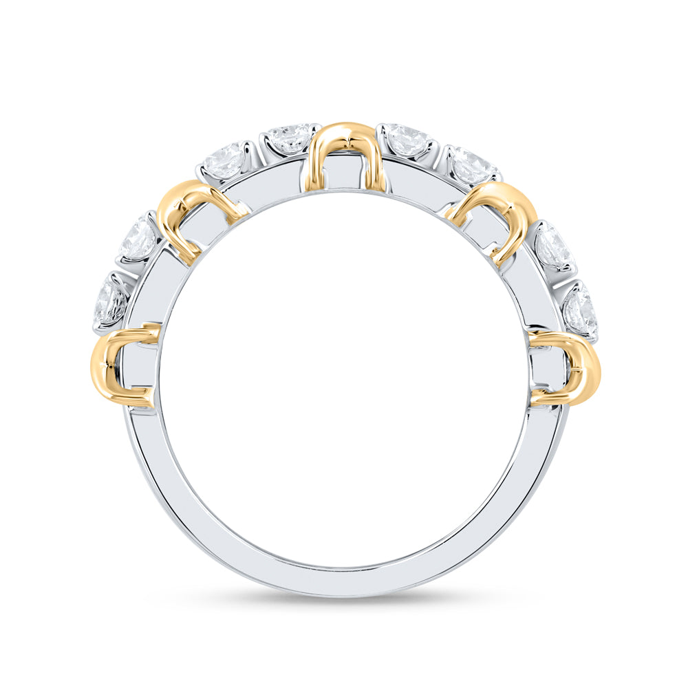 14k White Yellow 1 Cttw Diamond Ana M Fashion Bridal Wedding Engagement Anniversary Womens Band, Women Size: 5-9