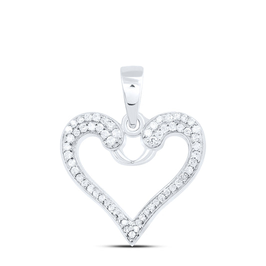 Sterling Silver 1/5 Cttw Diamond Heart Pendant