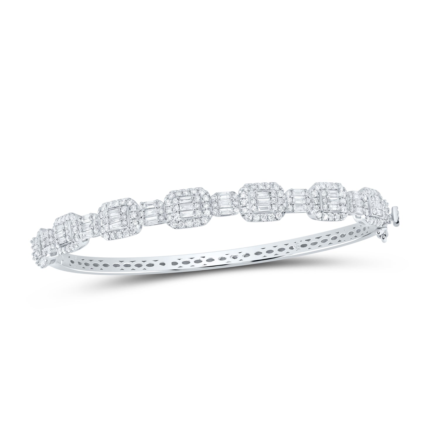 14kt White Gold 2 1/4 Cttw Diamond Ana M Fashion Ladies Bangle (63x51mm)