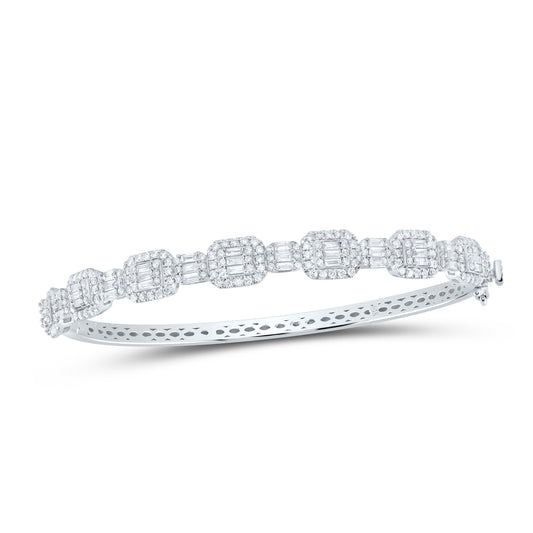 14kt White Gold 2 1/4 Cttw Diamond Ana M Fashion Ladies Bangle (63x51mm)