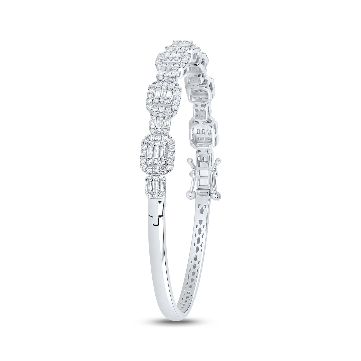 14kt White Gold 2 1/4 Cttw Diamond Ana M Fashion Ladies Bangle (63x51mm)
