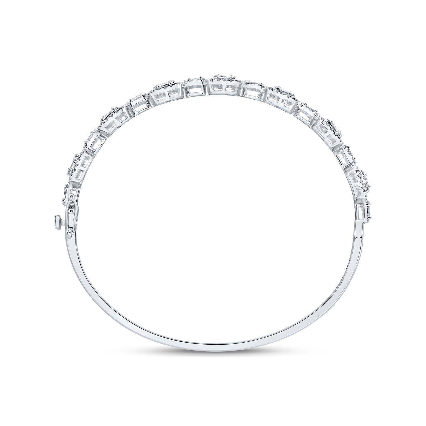 14kt White Gold 2 1/4 Cttw Diamond Ana M Fashion Ladies Bangle (63x51mm)