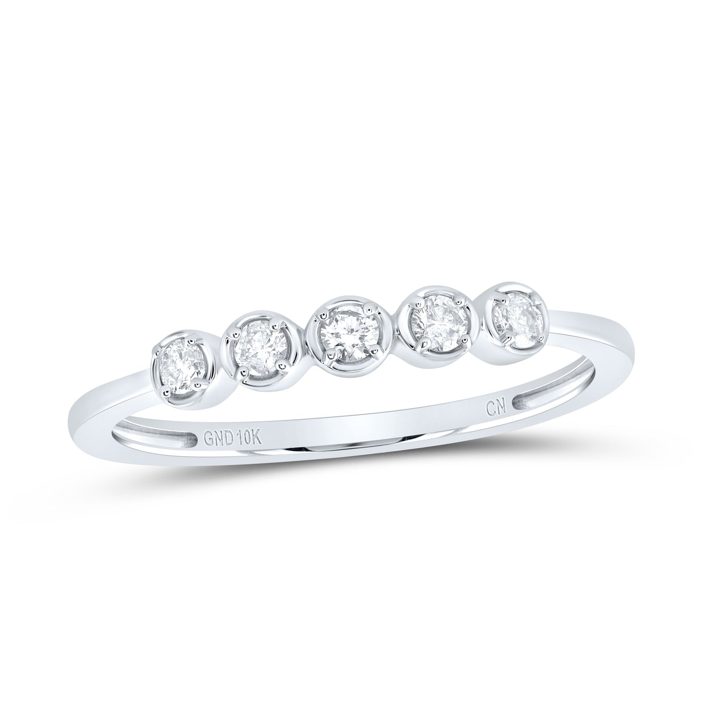 10kt White Gold 1/6 Cttw Diamond Wedding Engagement Anniversary Stackable Band, Women Size: 5-9