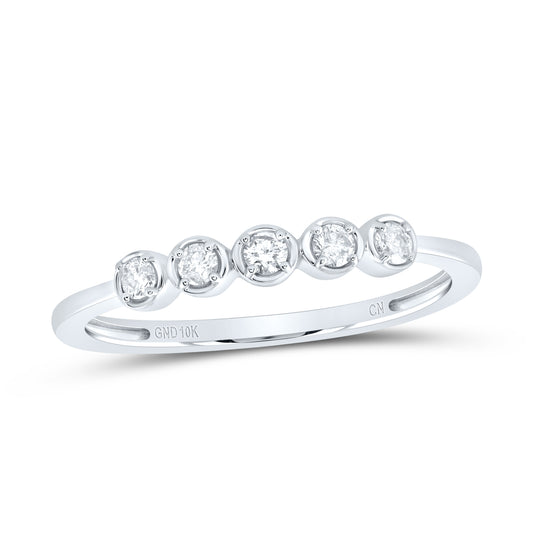 10kt White Gold 1/6 Cttw Diamond Wedding Engagement Anniversary Stackable Band, Women Size: 5-9