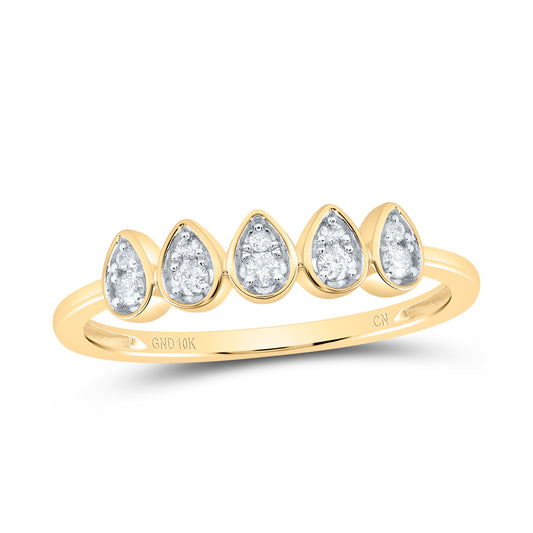 10kt Yellow Gold 1/10 Cttw Diamond Wedding Engagement Anniversary Stackable Band, Women Size: 5-9