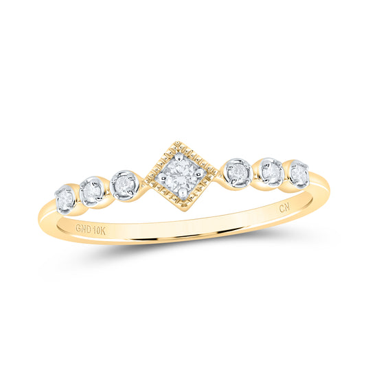 10kt Yellow Gold 1/10 Cttw Diamond Wedding Engagement Anniversary Stackable Band, Women Size: 5-9