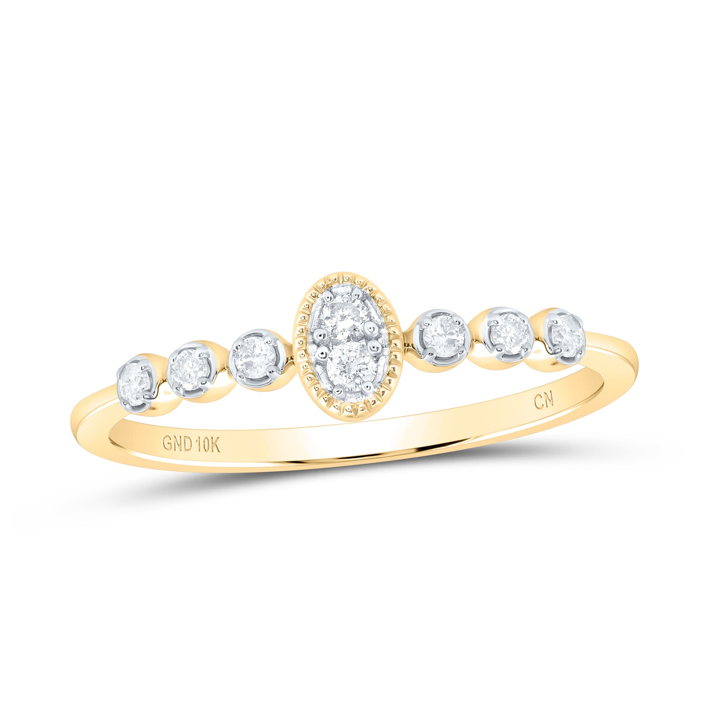 10kt Yellow Gold 1/10 Cttw Diamond Wedding Engagement Anniversary Stackable Band, Women Size: 5-9