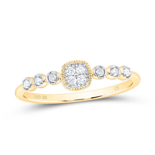 10kt Yellow Gold 1/10 Cttw Diamond Wedding Engagement Anniversary Stackable Band, Women Size: 5-9