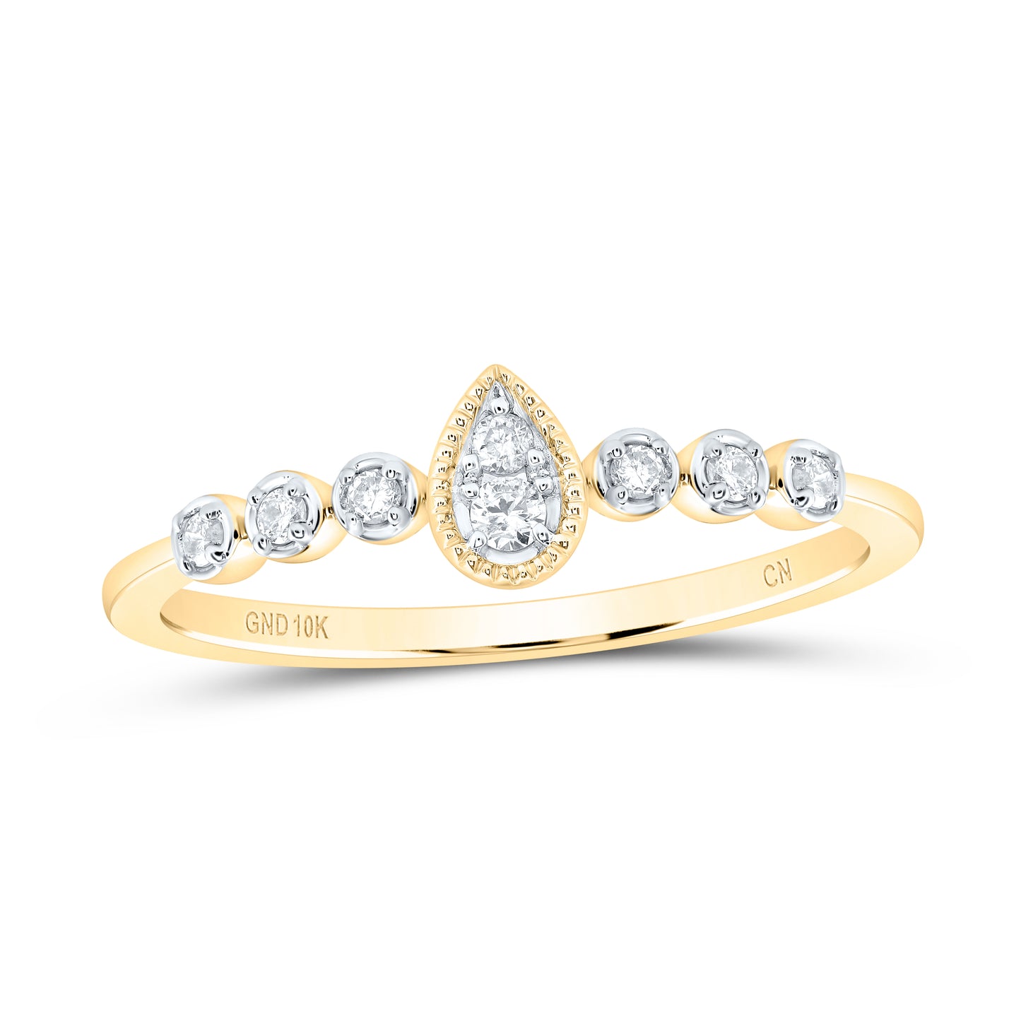 10kt Yellow Gold 1/10 Cttw Diamond Wedding Engagement Anniversary Stackable Band, Women Size: 5-9