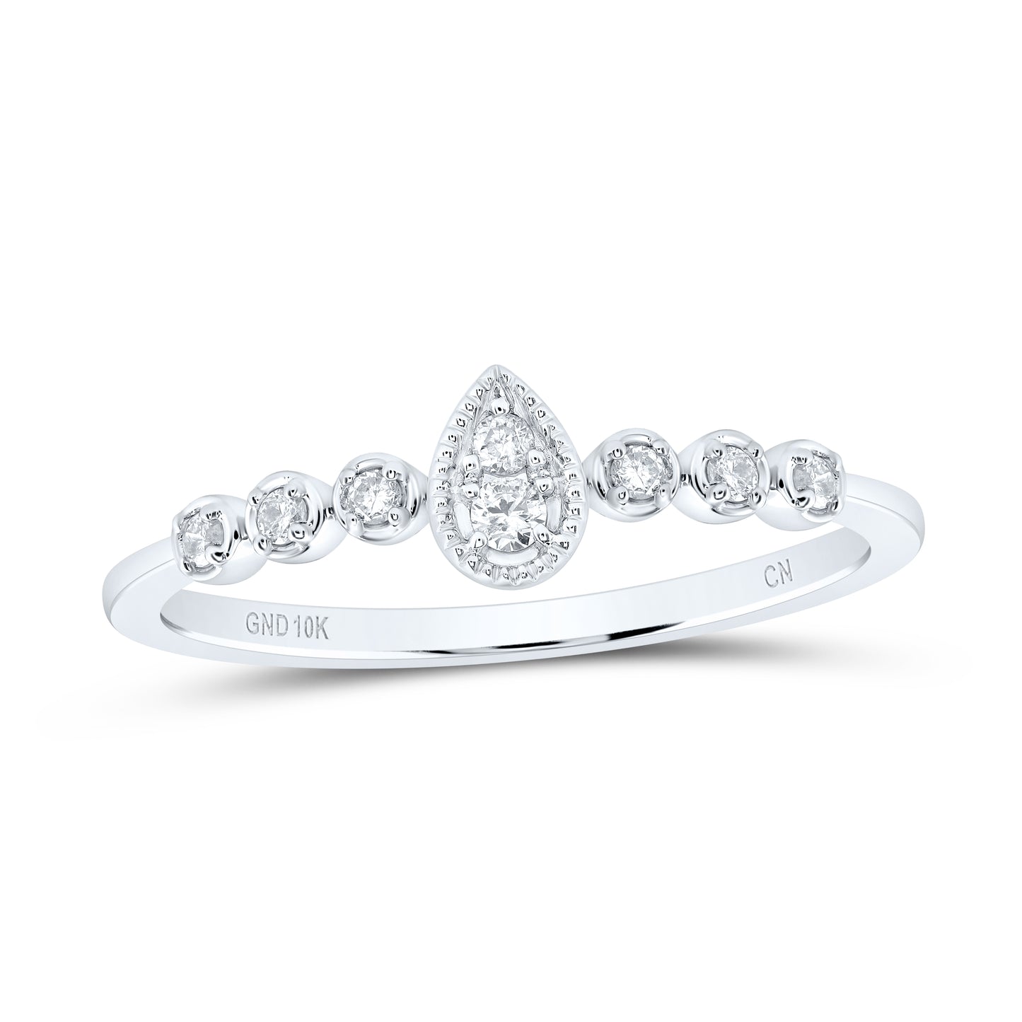 10kt White Gold 1/10 Cttw Diamond Wedding Engagement Anniversary Stackable Band, Women Size: 5-9