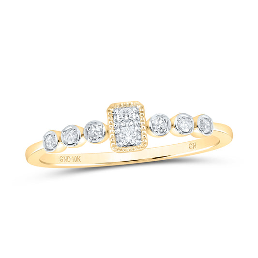 10kt Yellow Gold 1/10 Cttw Diamond Wedding Engagement Anniversary Stackable Band, Women Size: 5-9