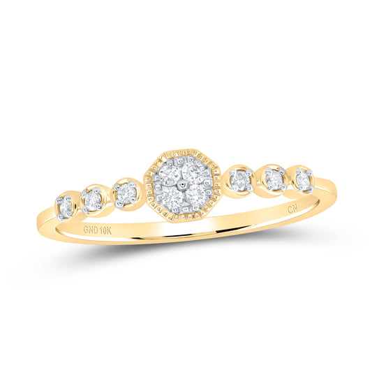 10kt Yellow Gold 1/10 Cttw Diamond Wedding Engagement Anniversary Stackable Band, Women Size: 5-9