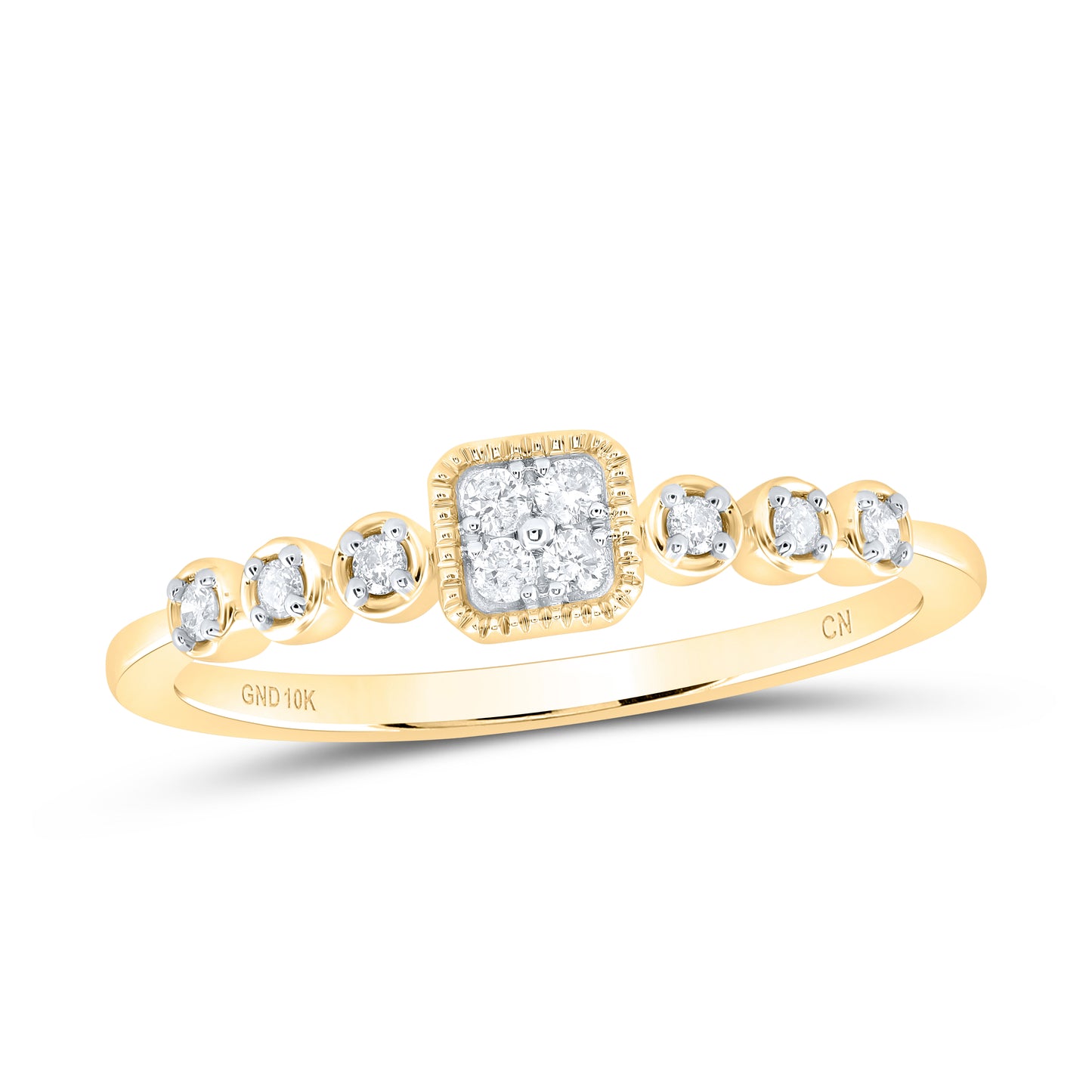 10kt Yellow Gold 1/10 Cttw Diamond Wedding Engagement Anniversary Stackable Band, Women Size: 5-9