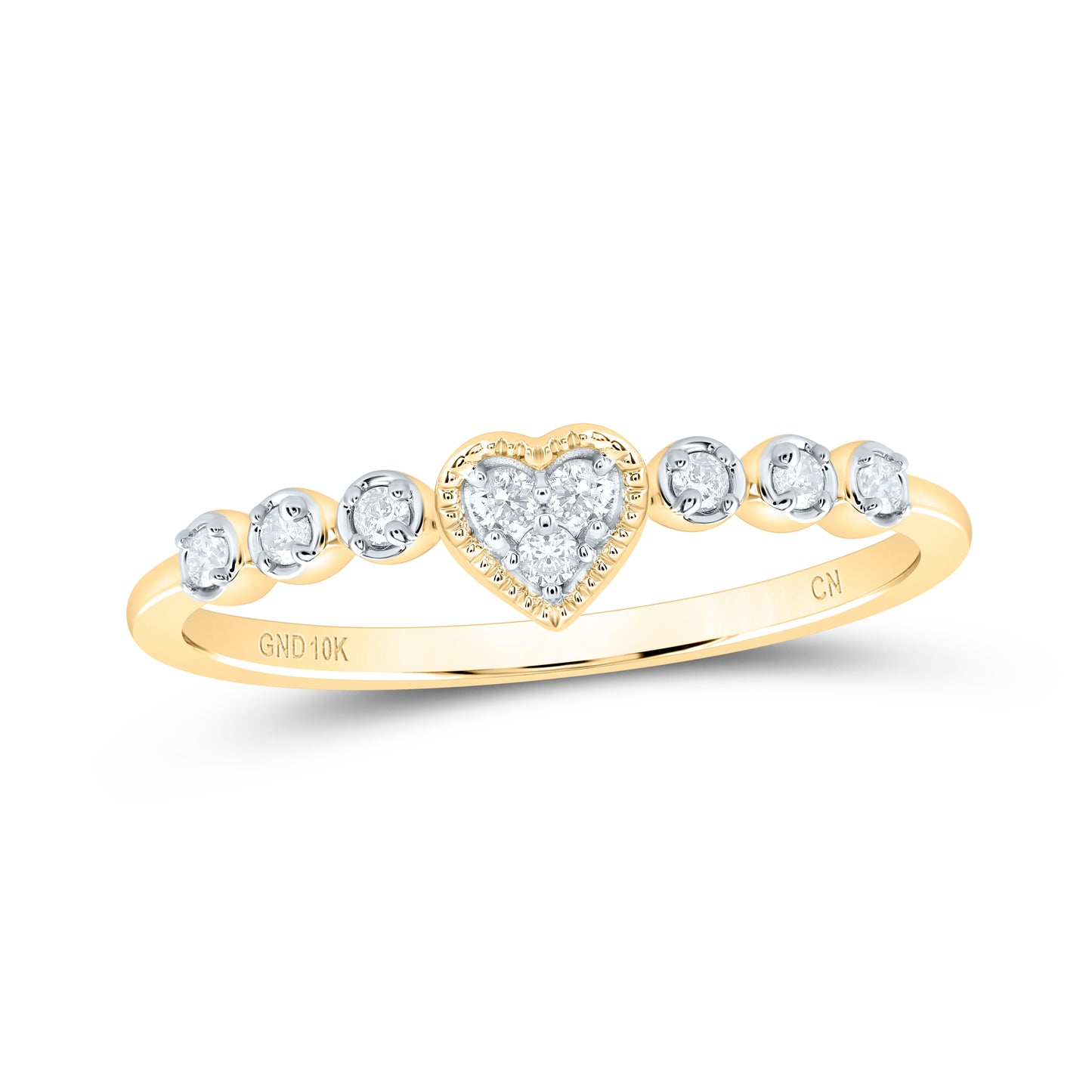 10kt Yellow Gold 1/10 Cttw Diamond Wedding Engagement Anniversary Stackable Band, Women Size: 5-9