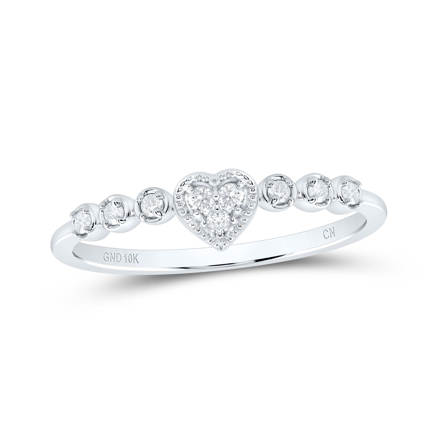 10kt White Gold 1/10 Cttw Diamond Wedding Engagement Anniversary Stackable Band, Women Size: 5-9