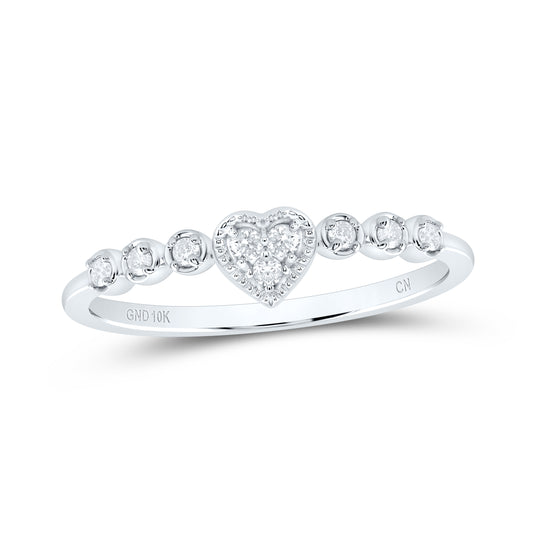 10kt White Gold 1/10 Cttw Diamond Wedding Engagement Anniversary Stackable Band, Women Size: 5-9