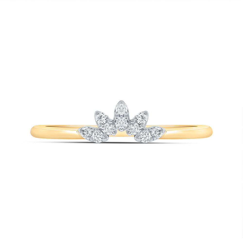 10kt Yellow Gold 1/10 Cttw Diamond Wedding Engagement Anniversary Enhancer Ring, Women Size: 5-9