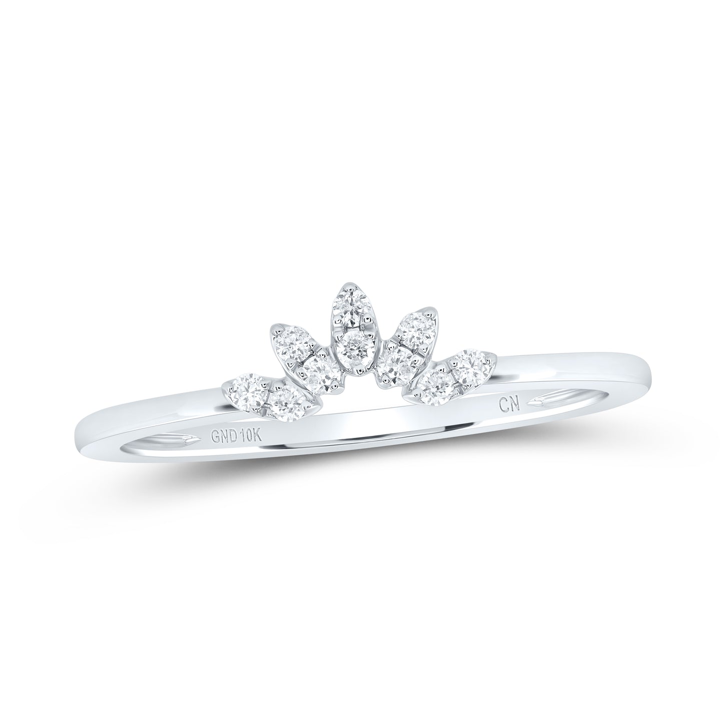10kt White Gold 1/10 Cttw Diamond Wedding Engagement Anniversary Enhancer Ring, Women Size: 5-9