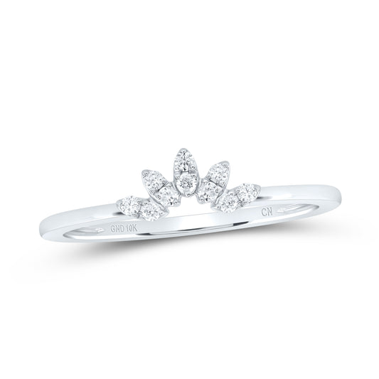10kt White Gold 1/10 Cttw Diamond Wedding Engagement Anniversary Enhancer Ring, Women Size: 5-9