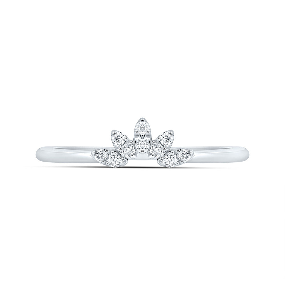 10kt White Gold 1/10 Cttw Diamond Wedding Engagement Anniversary Enhancer Ring, Women Size: 5-9