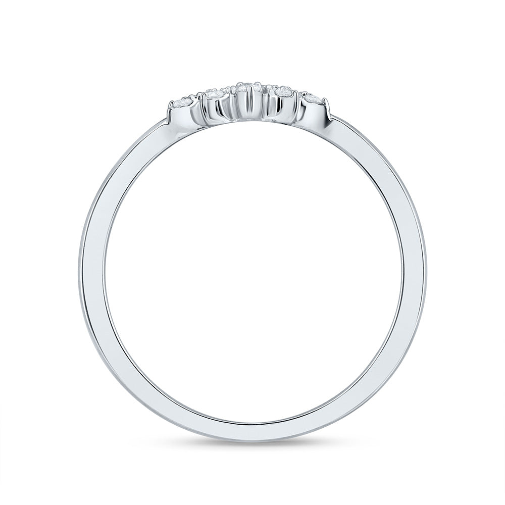 10kt White Gold 1/10 Cttw Diamond Wedding Engagement Anniversary Enhancer Ring, Women Size: 5-9