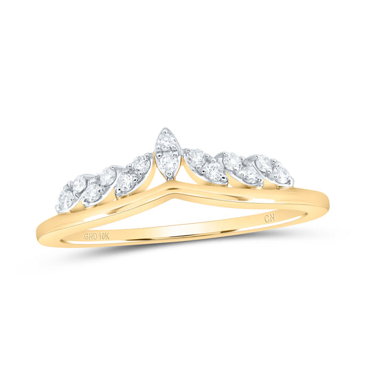 10kt Yellow Gold 1/8 Cttw Diamond Wedding Engagement Anniversary Stackable Band, Women Size: 5-9