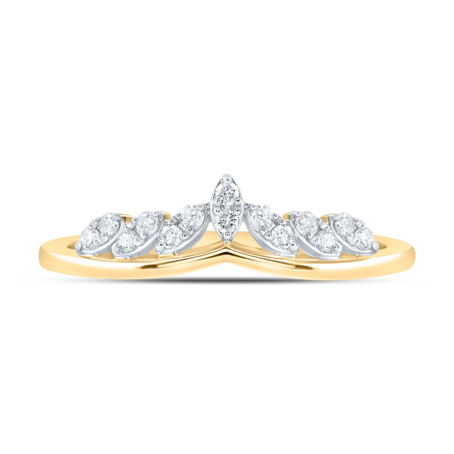 10kt Yellow Gold 1/8 Cttw Diamond Wedding Engagement Anniversary Stackable Band, Women Size: 5-9