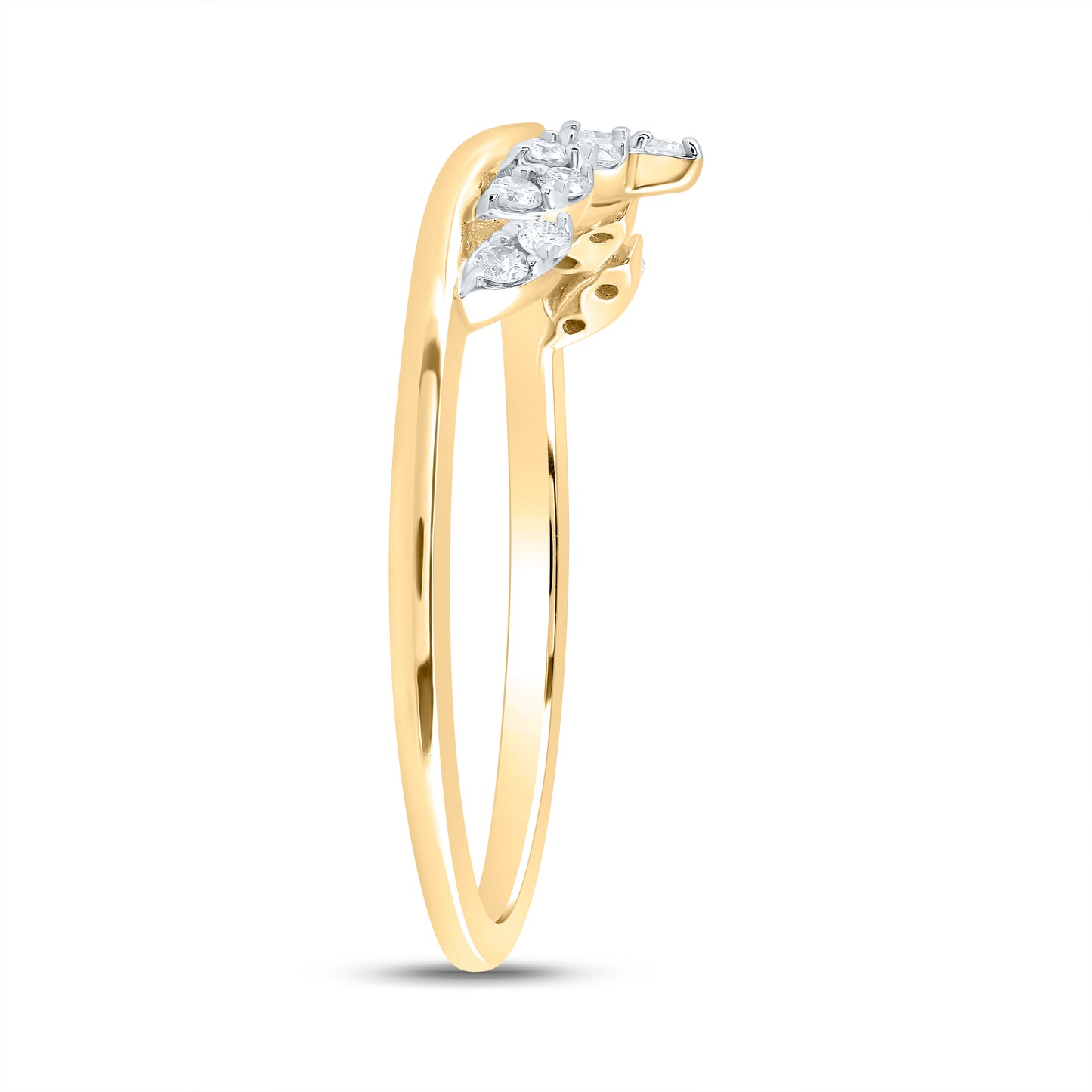 10kt Yellow Gold 1/8 Cttw Diamond Wedding Engagement Anniversary Stackable Band, Women Size: 5-9