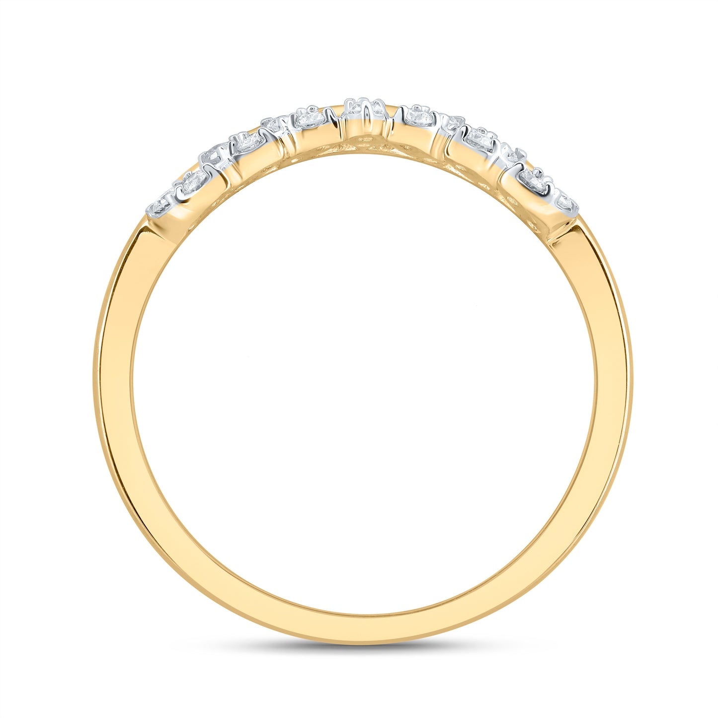 10kt Yellow Gold 1/8 Cttw Diamond Wedding Engagement Anniversary Stackable Band, Women Size: 5-9