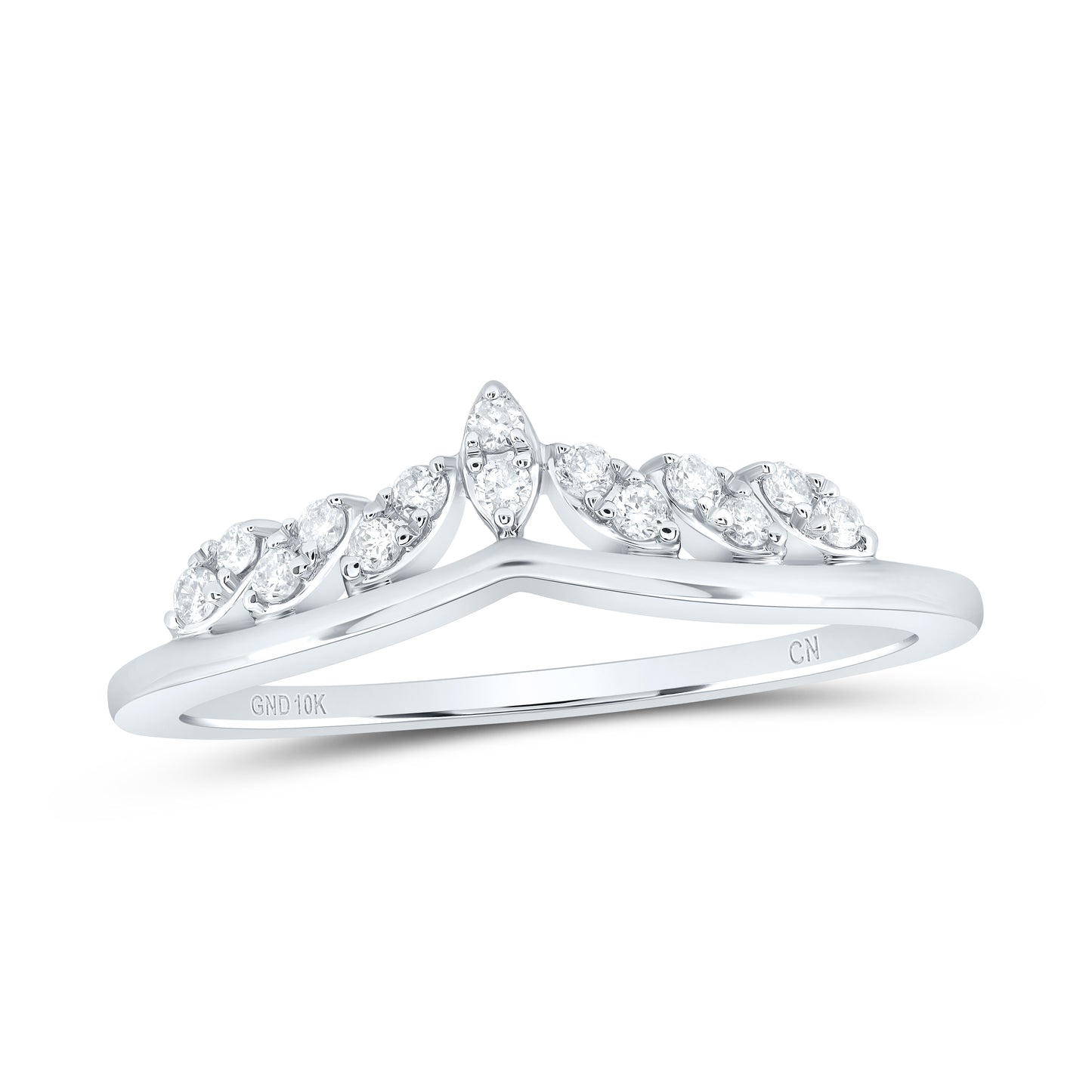 10kt White Gold 1/8 Cttw Diamond Wedding Engagement Anniversary Stackable Band, Women Size: 5-9