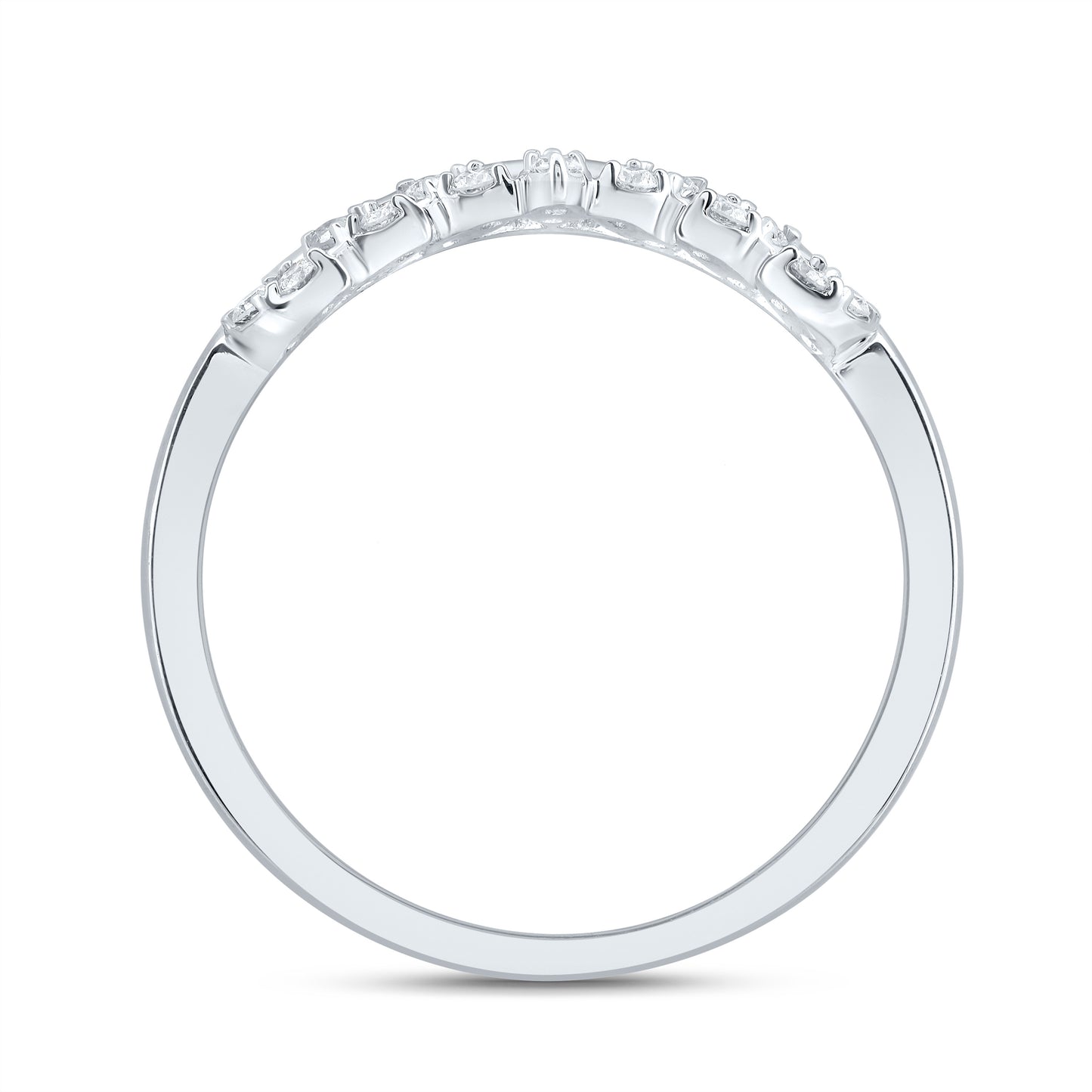 10kt White Gold 1/8 Cttw Diamond Wedding Engagement Anniversary Stackable Band, Women Size: 5-9