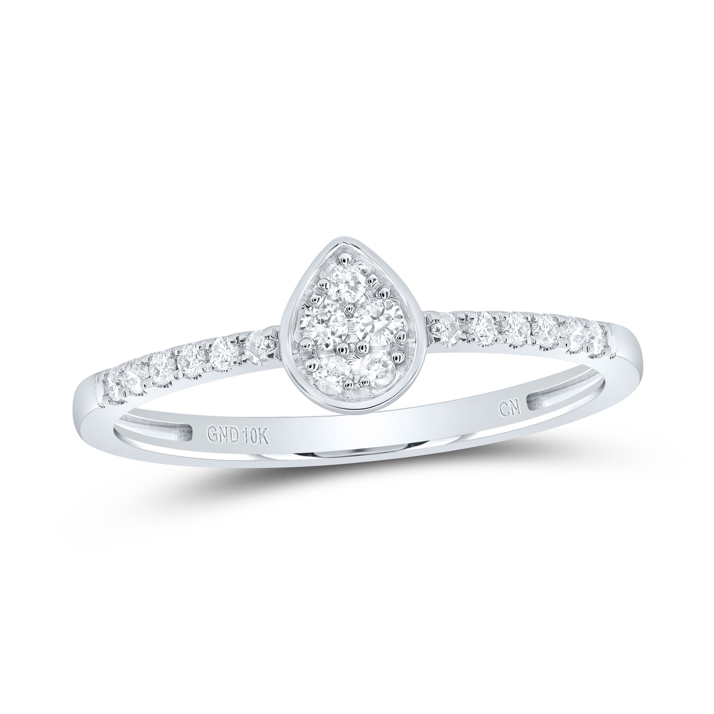 10kt White Gold 1/6 Cttw Diamond Wedding Engagement Anniversary Stackable Band, Women Size: 5-9