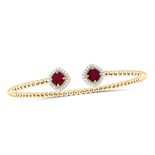 14kt Yellow Or White Gold Diamond 5mm Round Natural Gem Ladies Bangle (59x53 Mm)