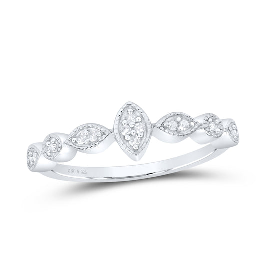 Sterling Silver 1/10 Cttw Wedding Engagement Anniversary Diamond Ring, Women Size: 5-9