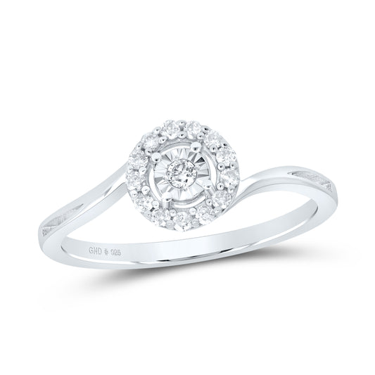 Sterling Silver 1/6 Cttw Diamond Round Wedding Engagement Anniversary Ring, Women Size: 5-9