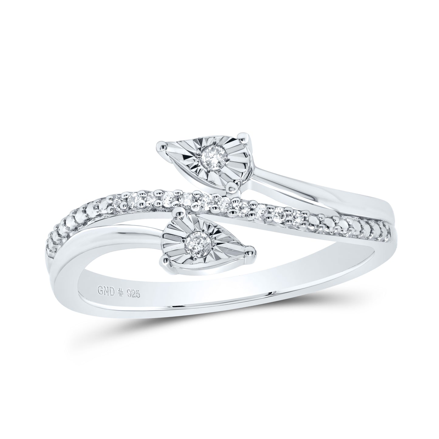 Sterling Silver 1/12 Cttw Natural Diamond Pear Wedding Engagement Anniversary Ring, Women Size: 5-9